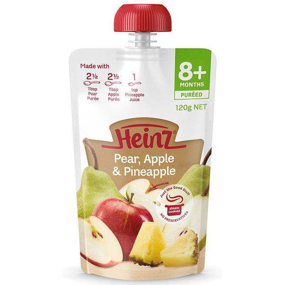 Heinz Pear Apple & Pineapple Pouch 120g 8m+