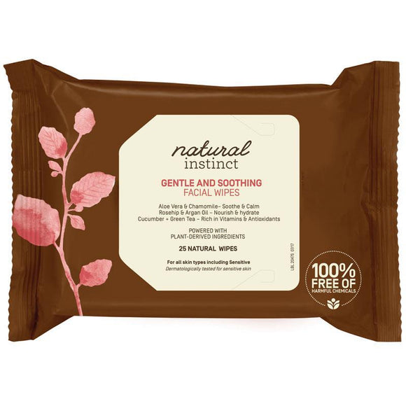 Natural Instinct Hydrating Cleansing Facial Wipes 25