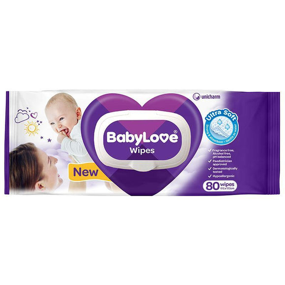 Babylove Wipes with Aloe Vera 80 Pack