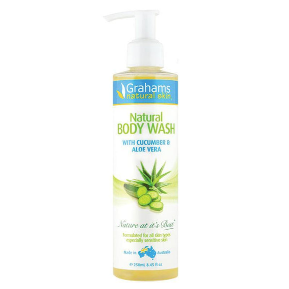 Grahams Natural Body Wash with Cucumber and Aloe 250ml