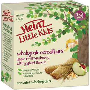 Heinz Little Kids Whole Grain Cereal Bars Apple & Strawberry Yoghurt 6 Pack