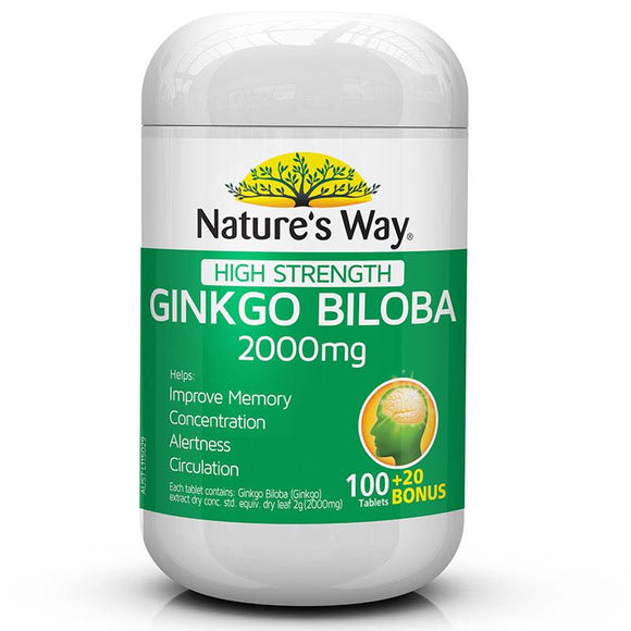 Nature's Way Ginkgo Biloba 2000MG 100+20 Tablets