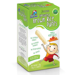 Little Quacker Organic Brown Sprouted Rice Puffs Mixed Vegtable 20g