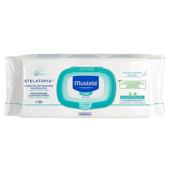 Mustela Stelatopia Replenishing Cleansing Wipes 50 Pack Online Only