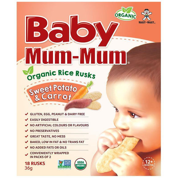 Baby Mum-Mum Rice Rusks Sweet Potato & Carrot Flavour 36g