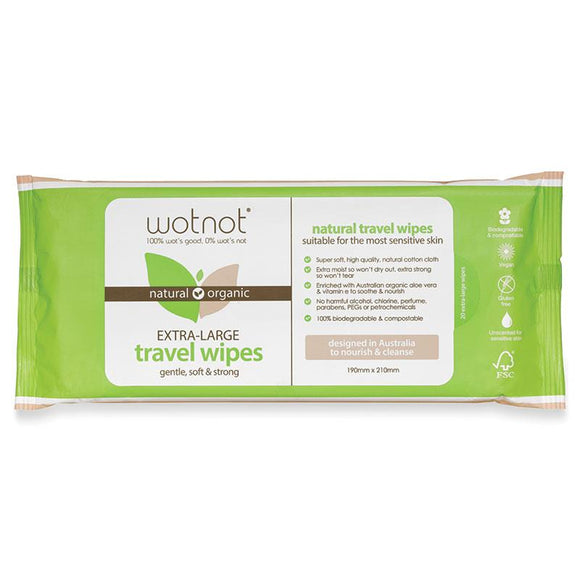 Wotnot All Natural Travel Wipes 20 Pack Online Only
