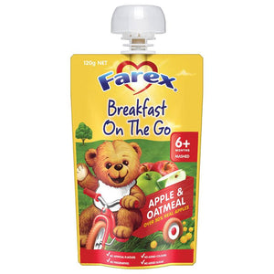 Farex Breakfast On The Go Apple & Oatmeal 6 months+ 120g Pouch