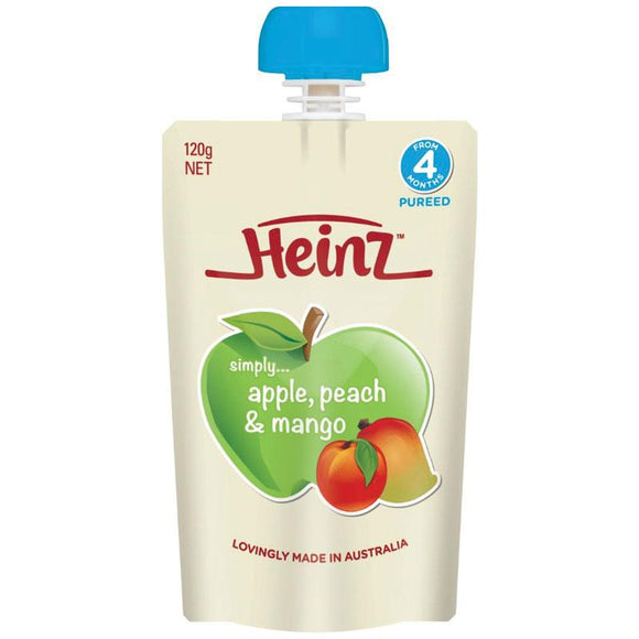 Heinz Apple Peach & Mango Pouch 120g 4m+