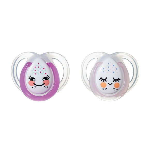 Tommee Tippee Closer To Nature Night Time Soothers 0-6 Months 2 Pack